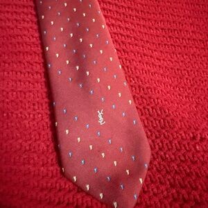 Yves Saint Laurent Red Silk Tie